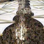 Uitvouwbare parasols voor het buitenplein van Al-Masjid al Nabawi (de Moskee van de Profeet) in Medina, ontworpen in 2011 door Dr Mahmoud Bodo Rasch. Foto SL Rasch (6)