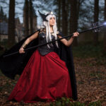 Cosplayer Melissa van den Berg in een zelfgemaakt kostuum als Hilda Polaris uit de Saint Seiya anime-serie, 2020. Foto Jeroen Weimar