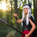 Cosplayer Melissa van den Berg in een zelfgemaakt kostuum als Hilda Polaris uit de Saint Seiya anime-serie, 2025. Foto Jeroen Weimar